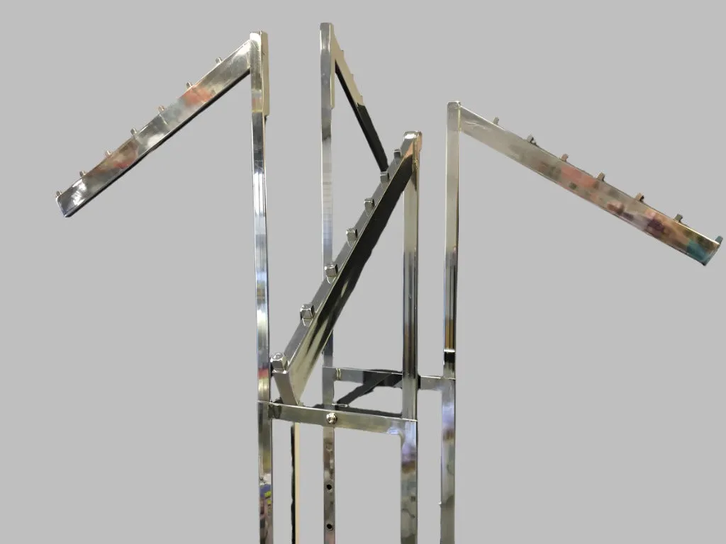 4 Way Heavy Duty Silver Clothing Racks Display