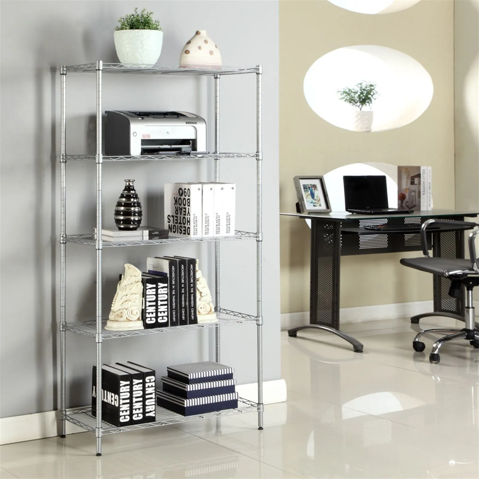 5-Shelf Adjustable;  Heavy Duty Storage Shelving Unit ;  Steel