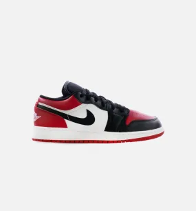 Air Jordan 1 Low Bred Toe Grade School Lifestyle Shoes - Red/Black Limit One Per Customer