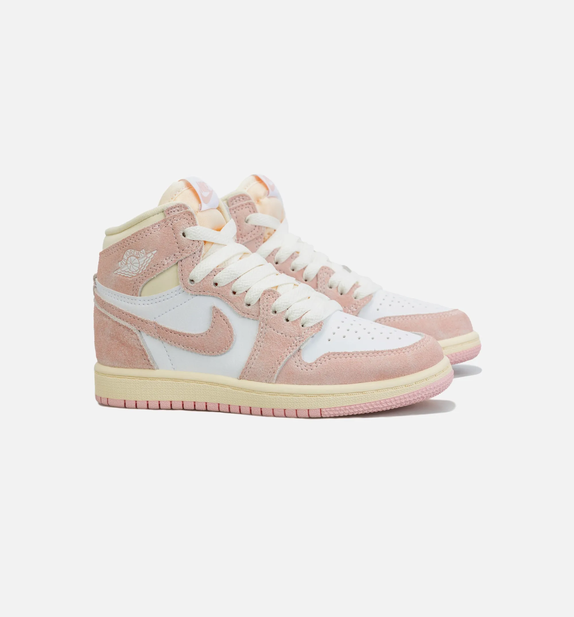 Air Jordan 1 Retro High OG Washed Pink Preschool Lifestyle Shoe - White/Pink