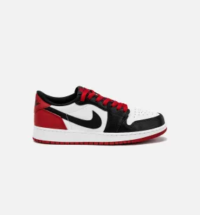 Air Jordan 1 Retro Low OG Black Toe Grade School Lifestyle Shoe - White/Red Free Shipping