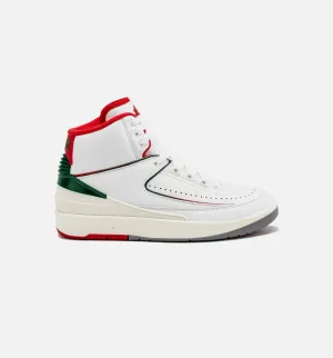 Air Jordan 2 Retro Italy Grade School Lifestyle Shoe - White/Fire Red