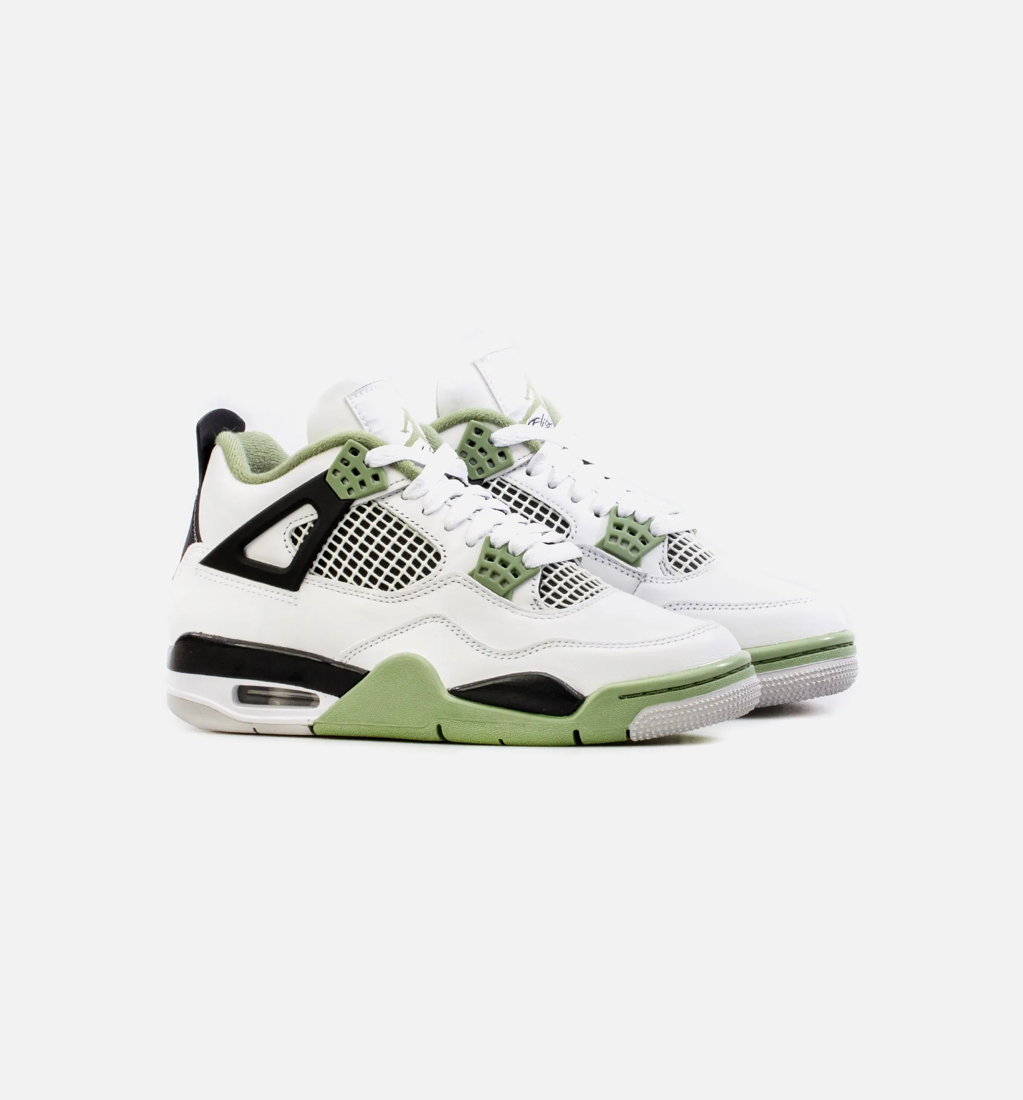 Air Jordan 4 Retro Oil Green Womens Lifestyle Shoe - White/Green Limit One Per Customer