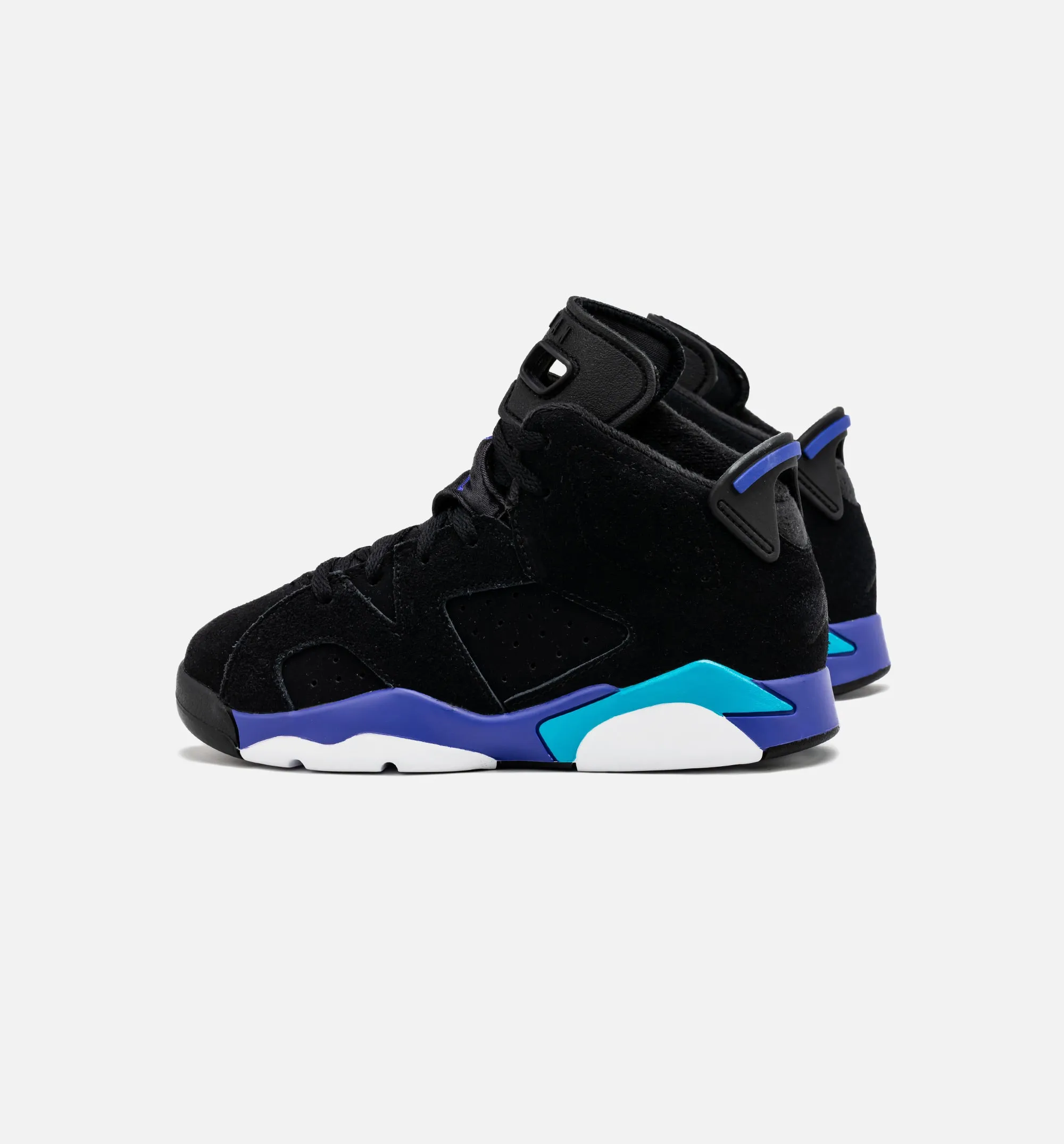 Air Jordan 6 Retro Aqua Preschool Lifestyle Shoe - Black/Aquatone/Bright Concord