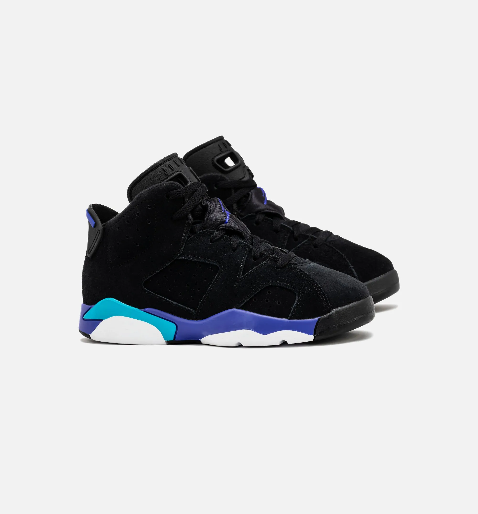 Air Jordan 6 Retro Aqua Preschool Lifestyle Shoe - Black/Aquatone/Bright Concord