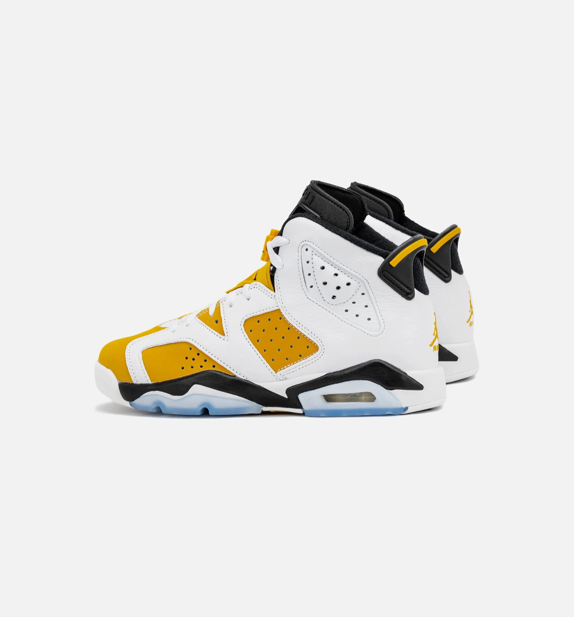 Air Jordan 6 Retro Yellow Ochre Grade School Lifestyle Shoe - White/Yellow Ochre/Black Free Shipping