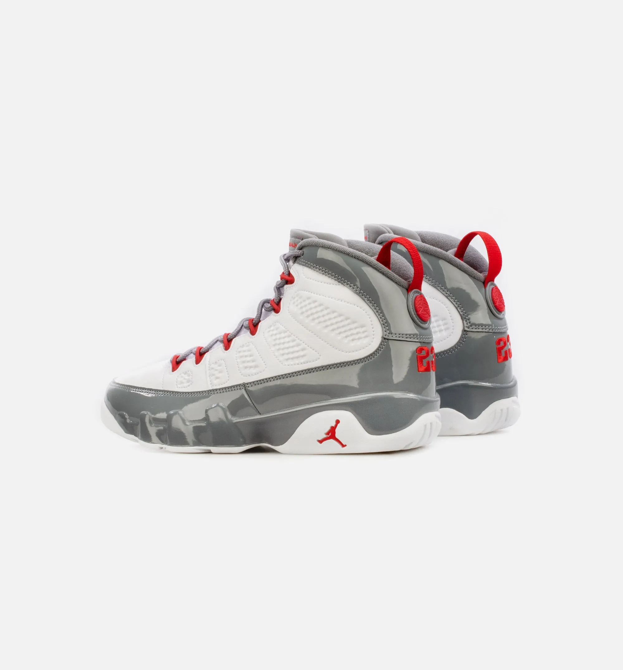 Air Jordan 9 Retro Fire Red Mens Lifestyle Shoe - White/Grey Free Shipping