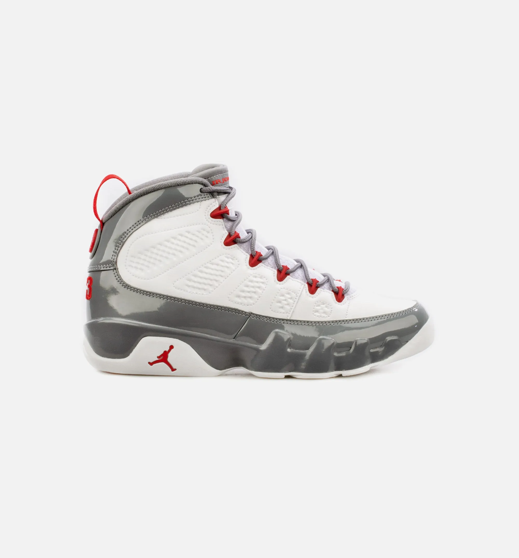 Air Jordan 9 Retro Fire Red Mens Lifestyle Shoe - White/Grey Free Shipping