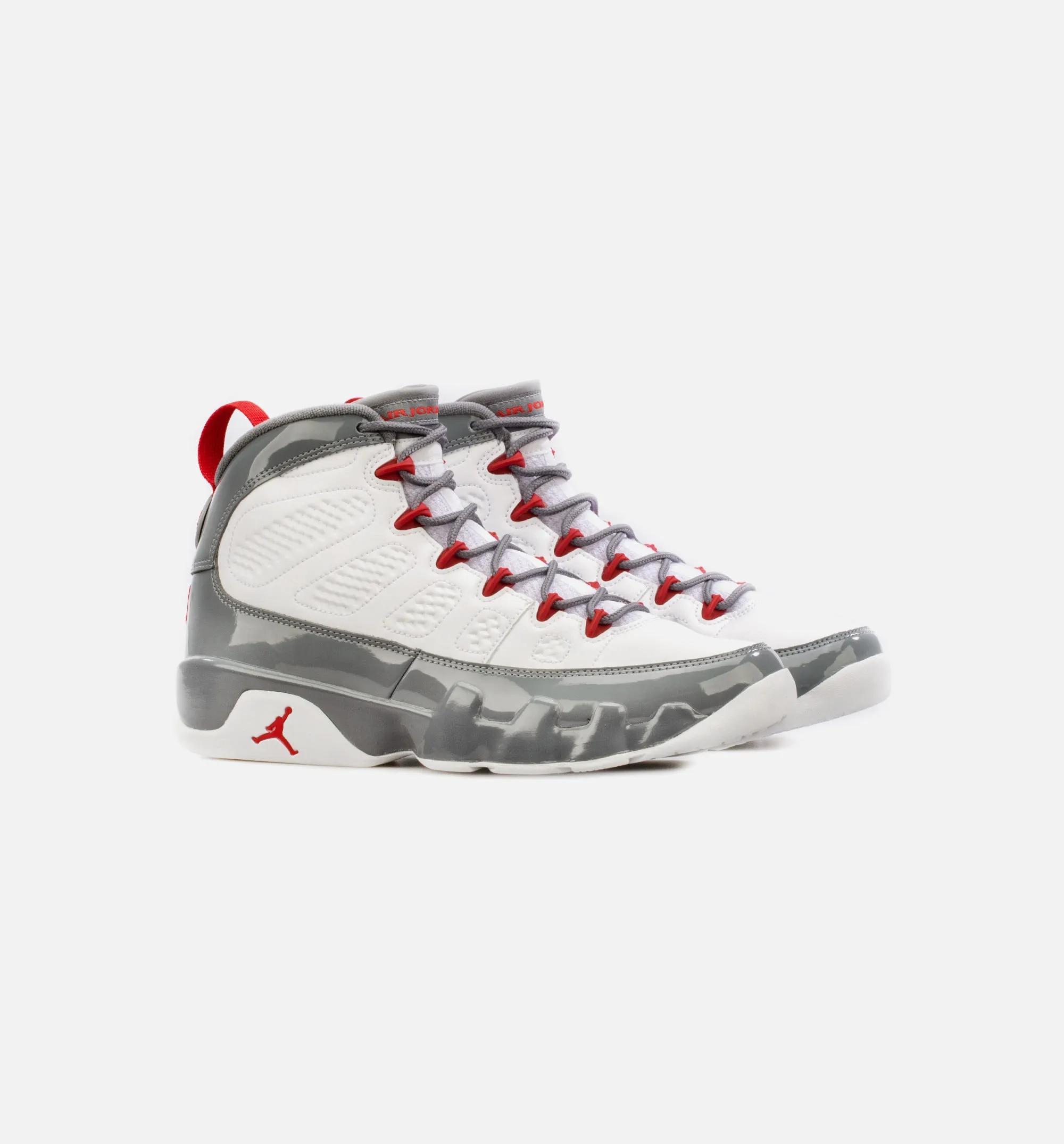 Air Jordan 9 Retro Fire Red Mens Lifestyle Shoe - White/Grey Free Shipping