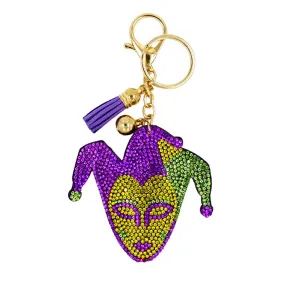 Bling Mardi Gras Jester Key Chain