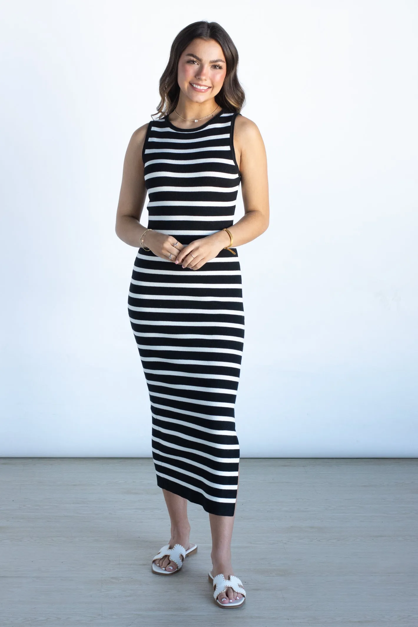 Brings You Back Striped Midi Dress