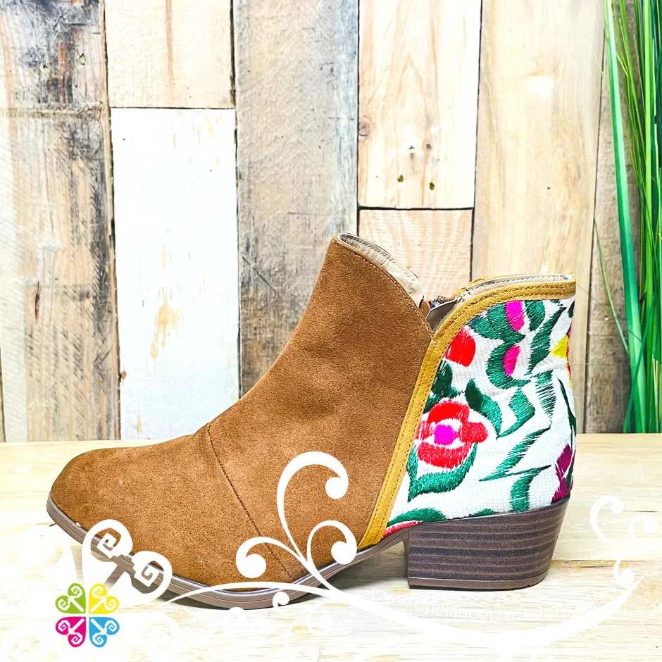 Brown Embroider Women Boots - Suede Footwear