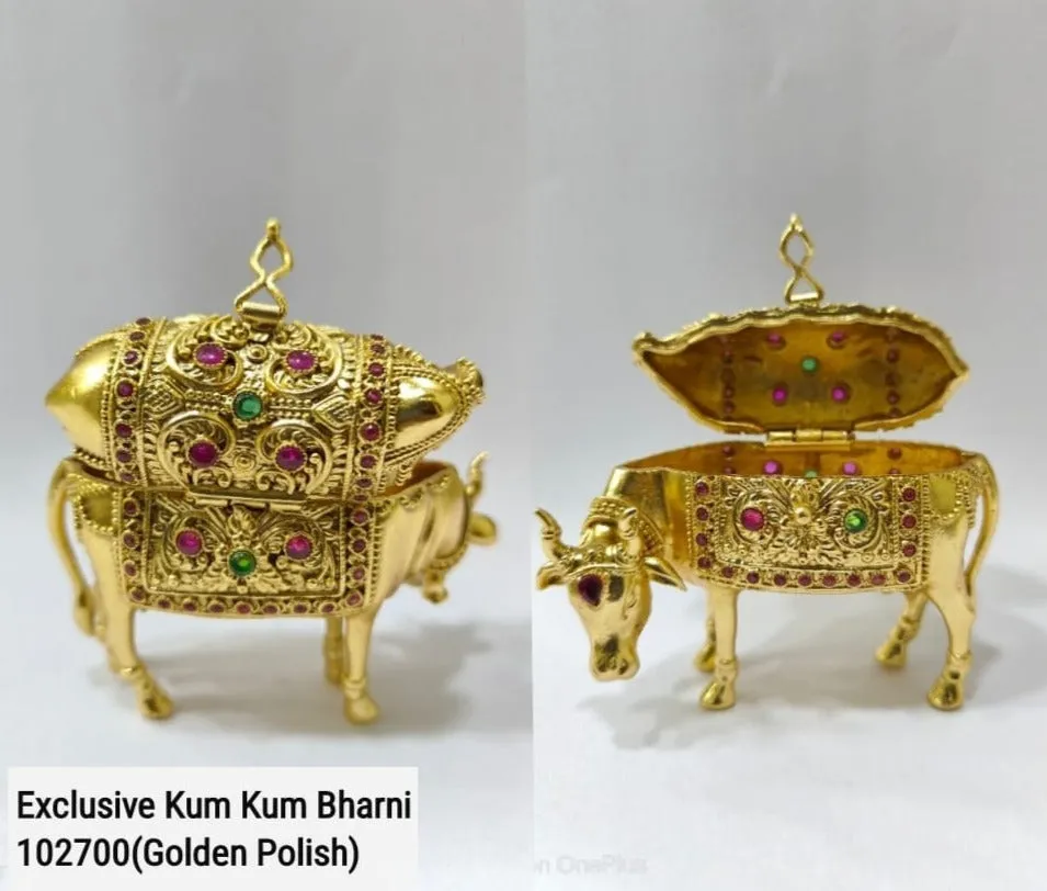 Exclusive   Designer  Gold Finish Kumkum Dabbi for Gifting-SHYAM001ED