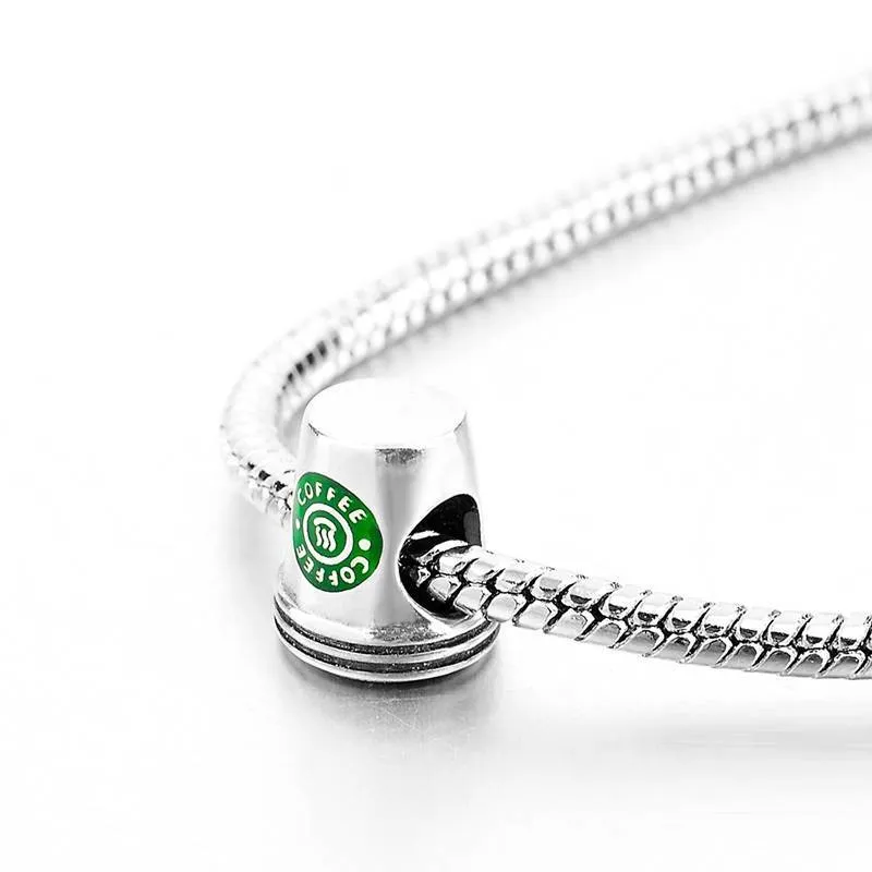 Famous Coffee Cup Charm 925 Sterling Silver