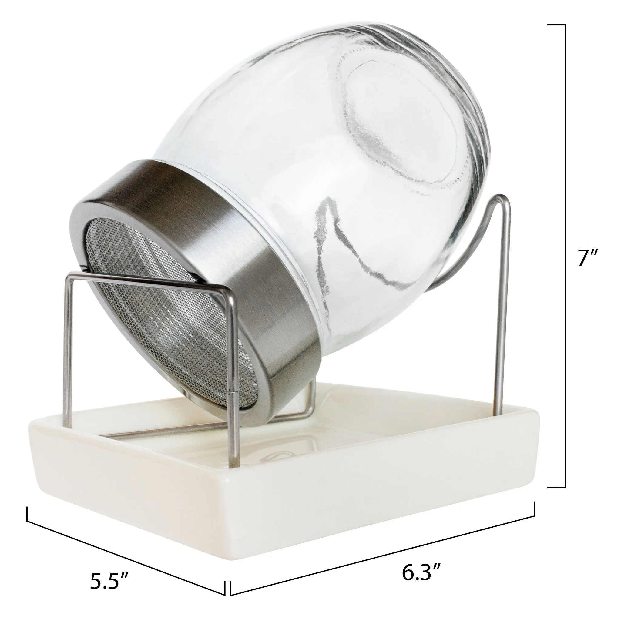 GEO Sprouting Jar System with Stainless Steel Rack and Ceramic Base Plate