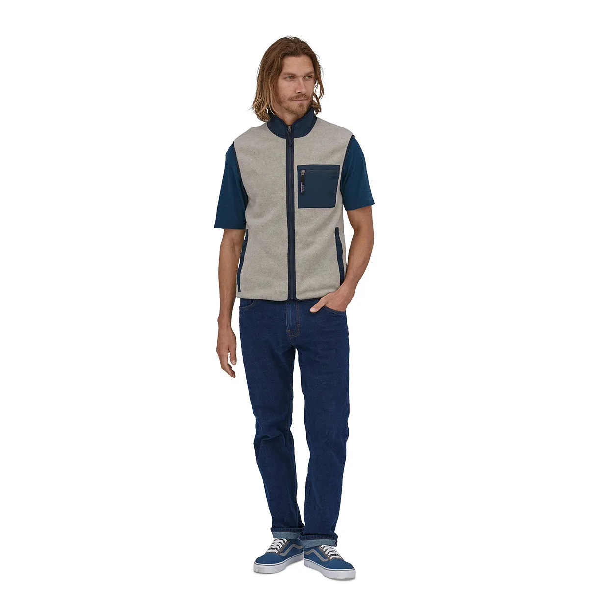 Gilet Uomo Patagonia Synchilla Grigio / Blu