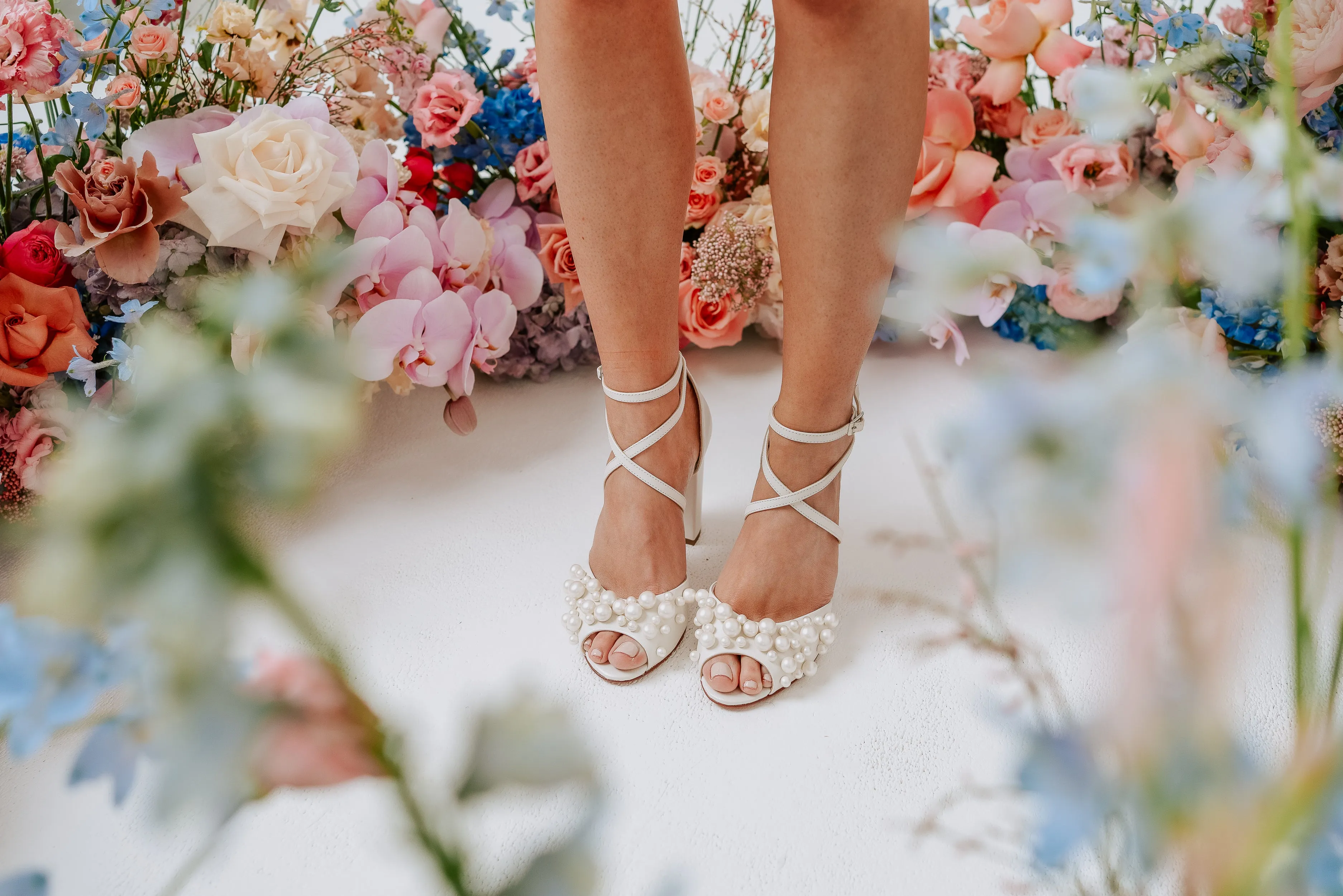 Henrietta - Ivory Pearl Embellished Bridal Block Heel