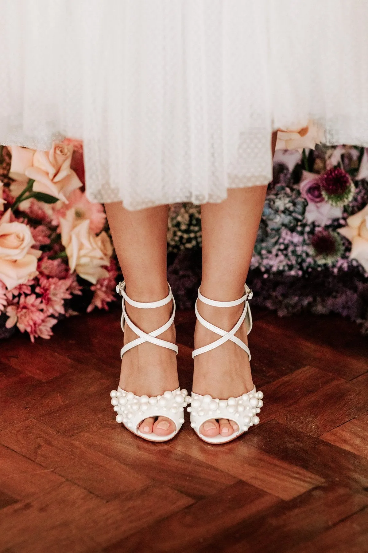 Henrietta - Ivory Pearl Embellished Bridal Block Heel