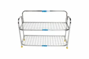 Kitchen Mart Stainless Steel shoe rack/ Kitchen Storage shelf rack (24x2)