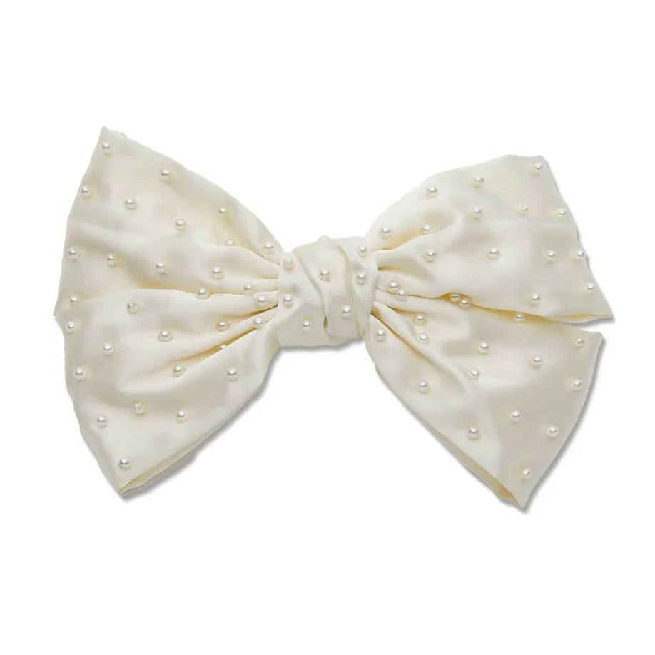 LELE X SJP IVORY PEARL BOW BARRETTE