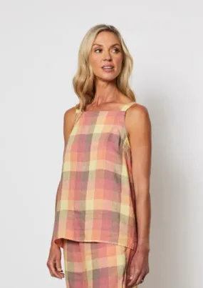 Multi Check Cami - Orange Multi