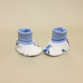 NICU Booties Robots Blue