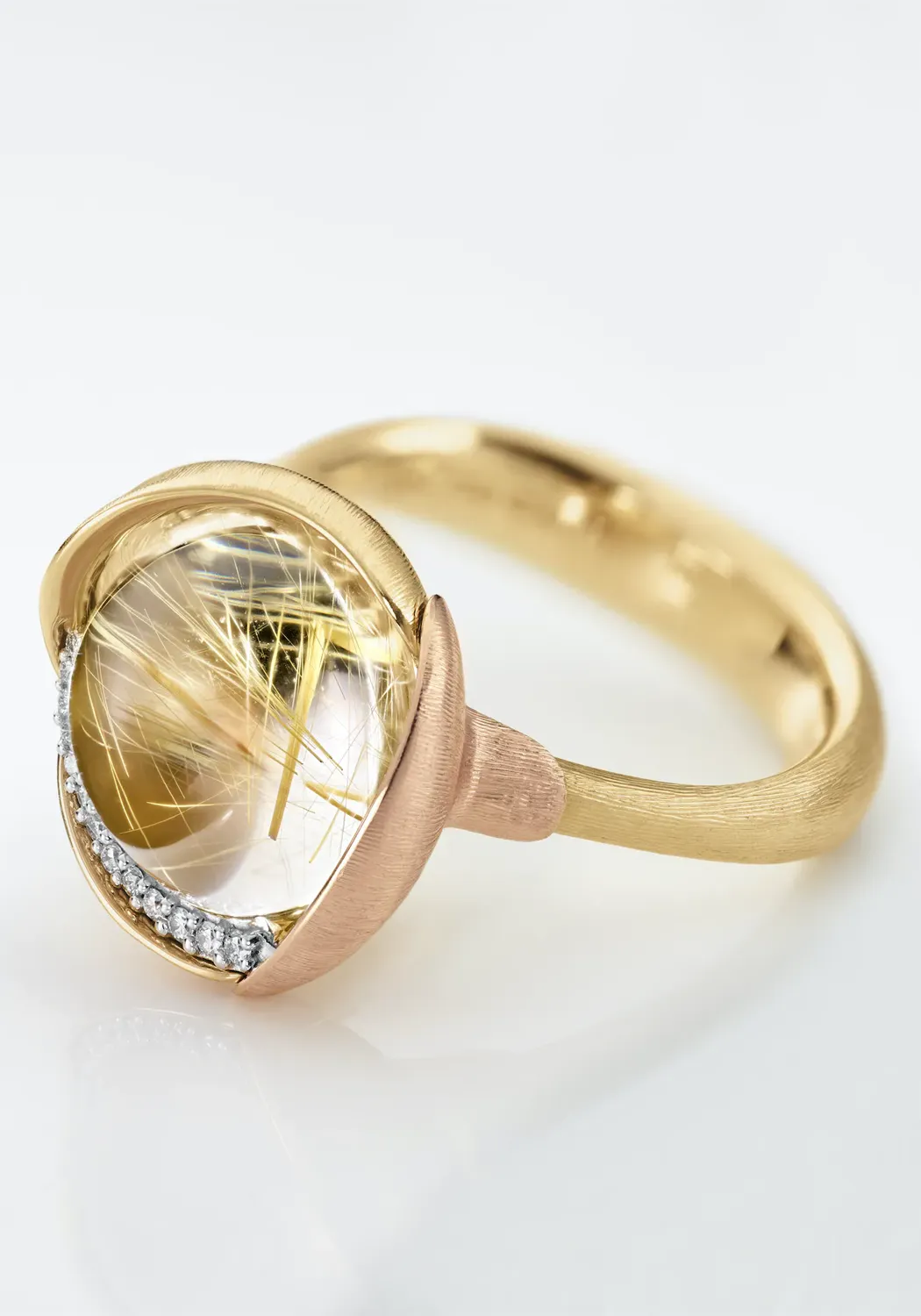 Ole Lynggaard Lotus 3 Diamond & Rutile Quartz Ring