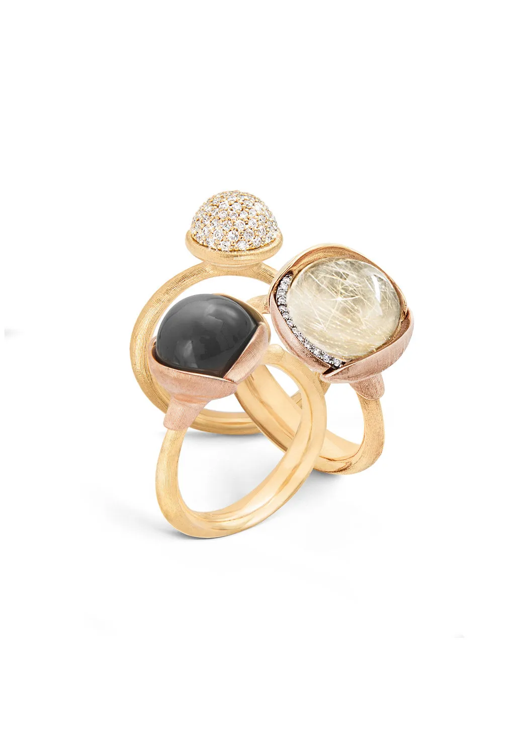 Ole Lynggaard Lotus 3 Diamond & Rutile Quartz Ring