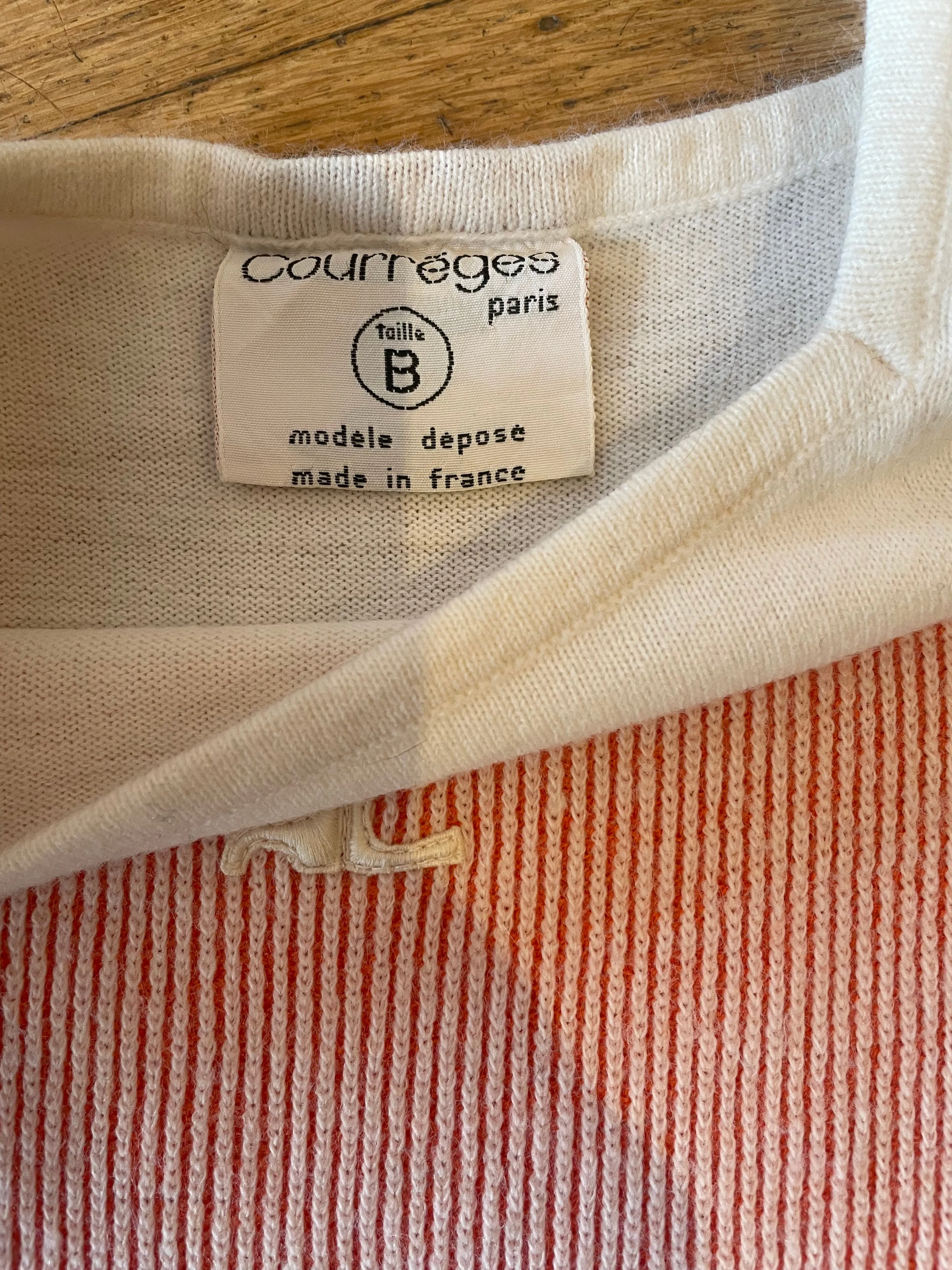 Orange Narrow Striped Courreges Sweater