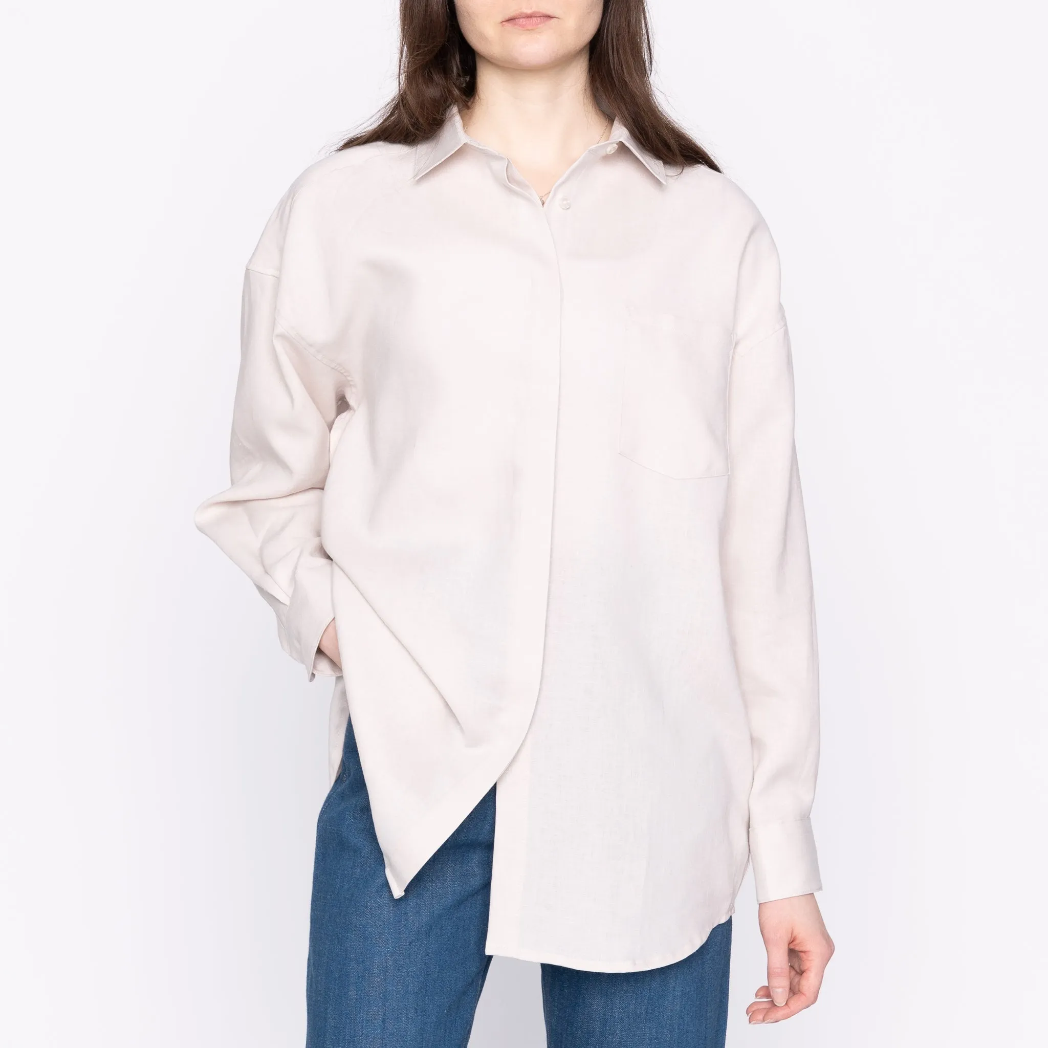 Roomy Shirt - French Linen Fine Canvas - Ecru