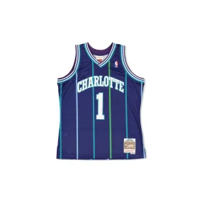 SWINGMAN JERSEY CHARLOTTE HORNETS MUGGSY BOGUES - PURPLE/TEAL