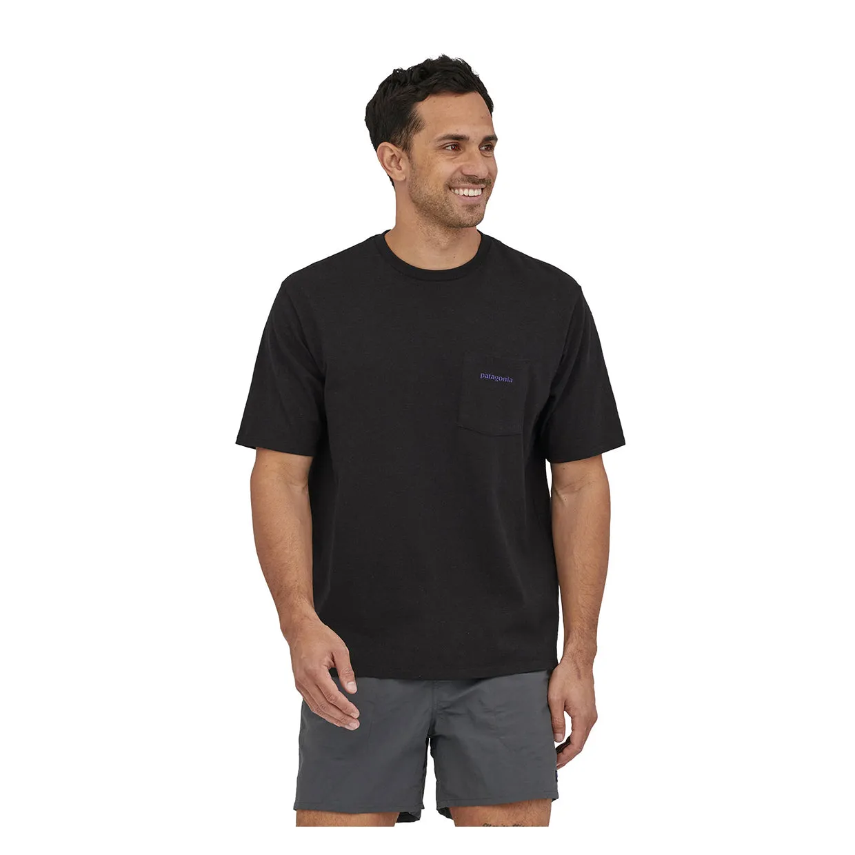 T-shirt Patagonia Men's Boardshort Logo Pocket Nero