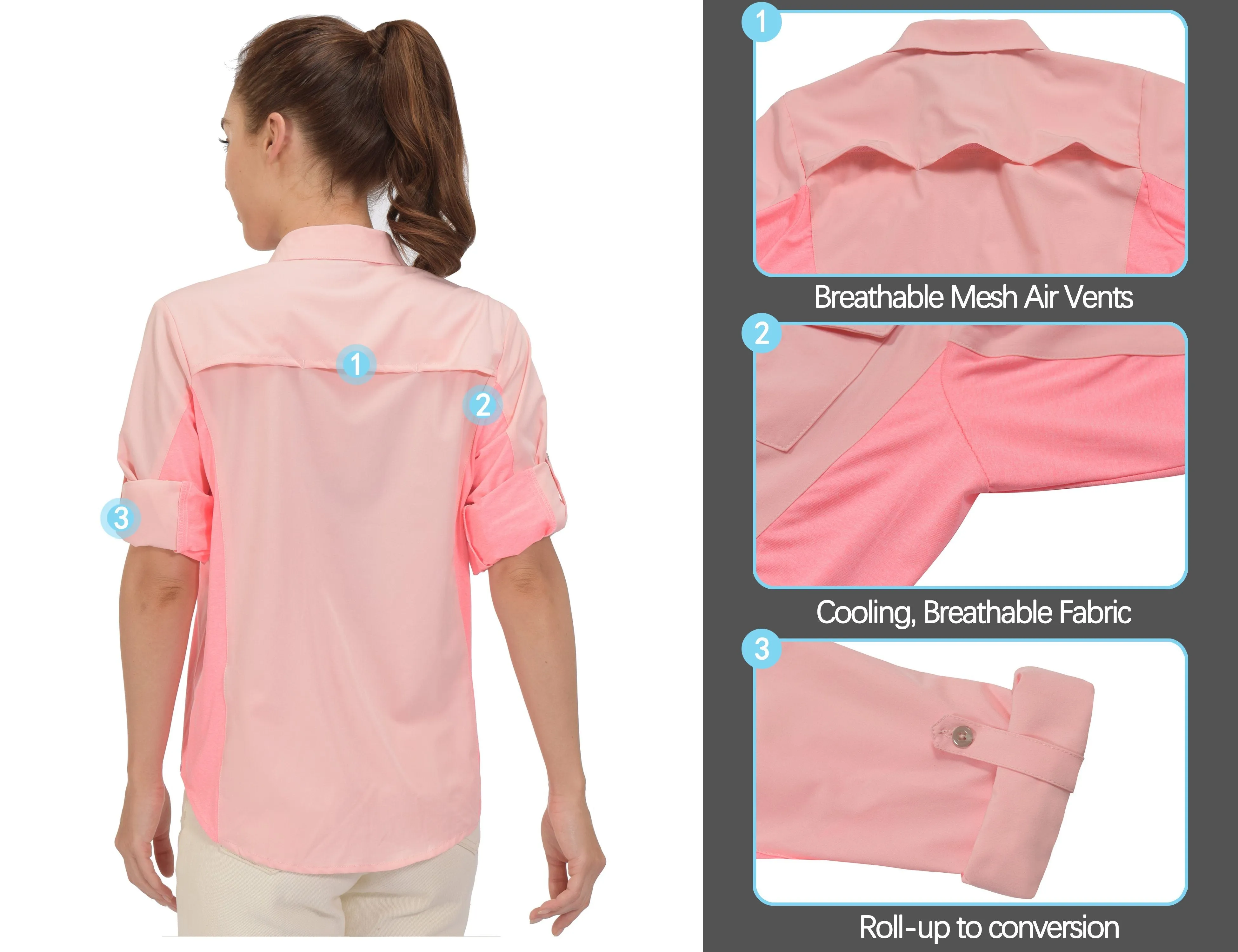 Women's UPF 50  Long Sleeve Hiking Shirt