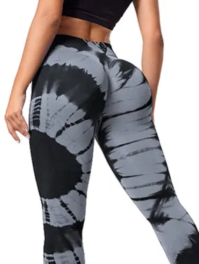 ZASUWA Female Breathable Seamless Tie-Dye Leggings