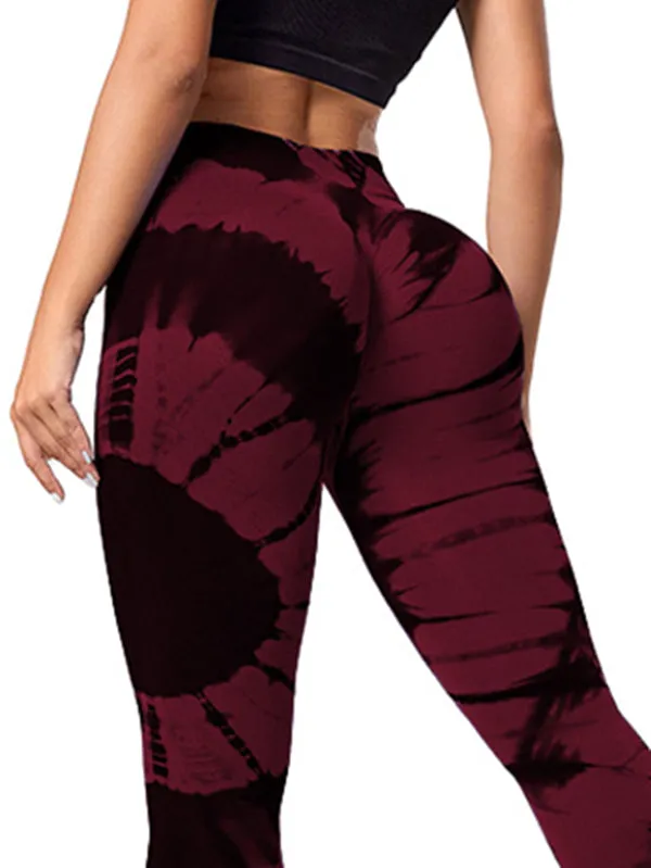 ZASUWA Female Breathable Seamless Tie-Dye Leggings