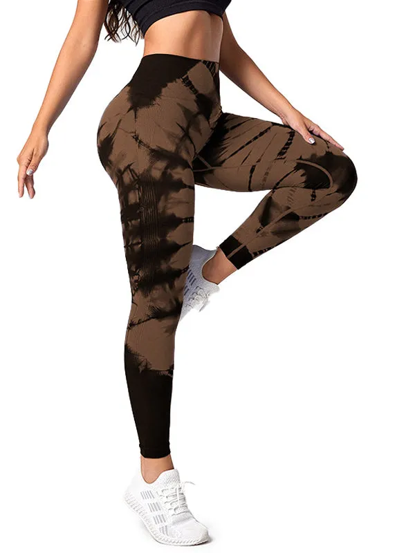 ZASUWA Female Breathable Seamless Tie-Dye Leggings